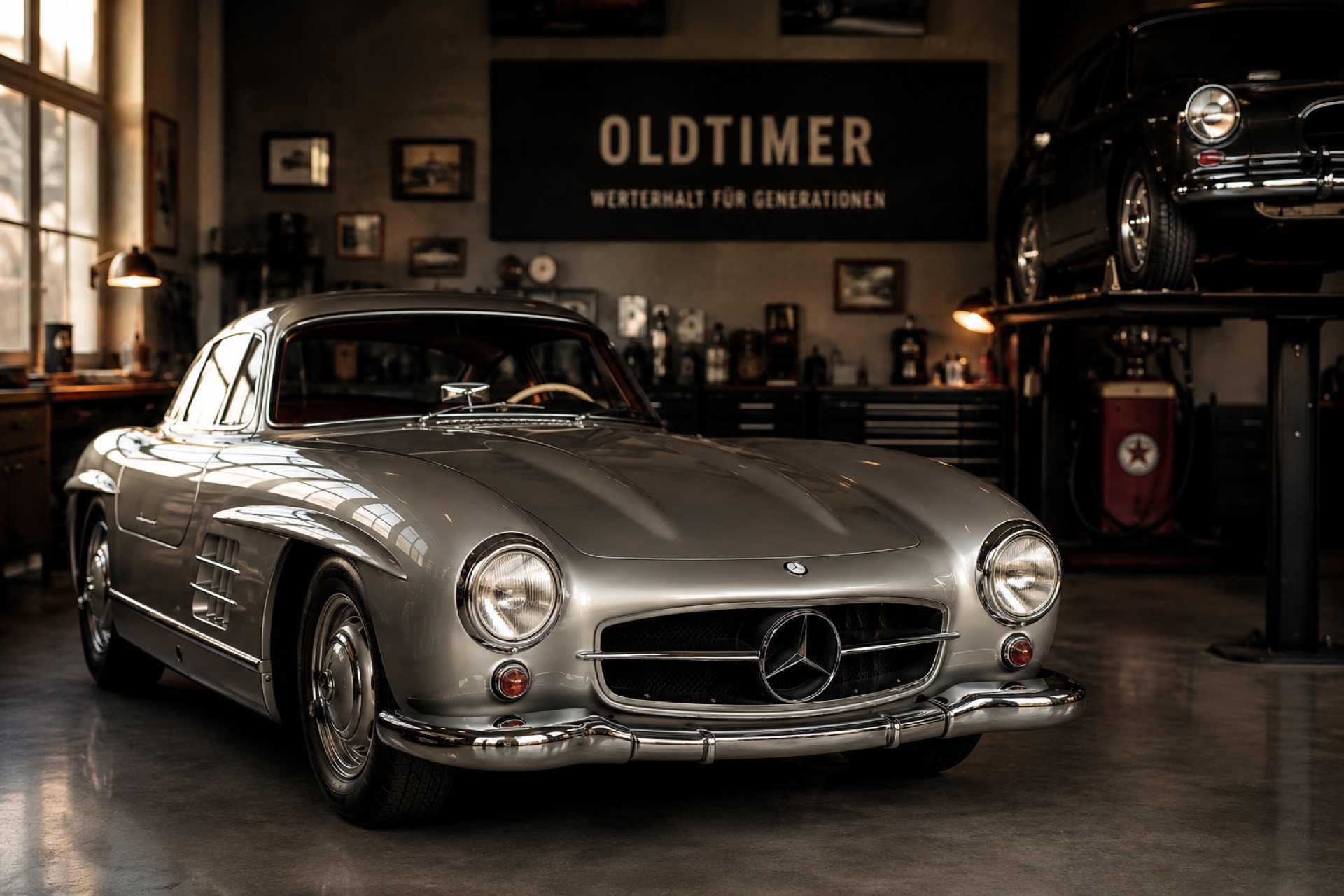 Oldtimer mercedes 300sl werkstatt